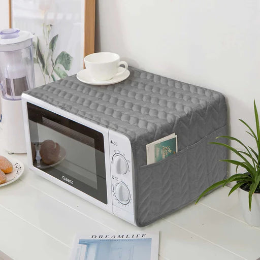 Waterproof Quilted Microwave Oven Protector Gray