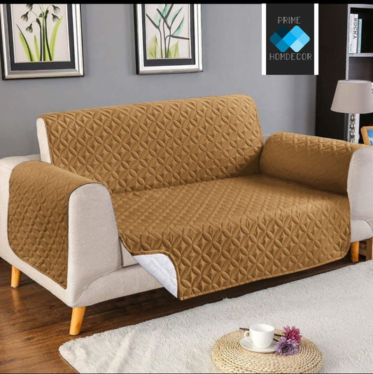 Ultrasonically Punched Quilted Microfiber Sofa Protector - Copper