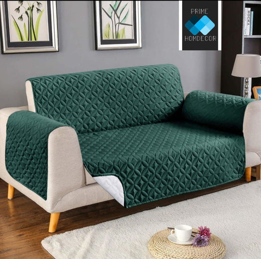 Ultrasonically Punched Quilted Microfiber Sofa Protector - Green