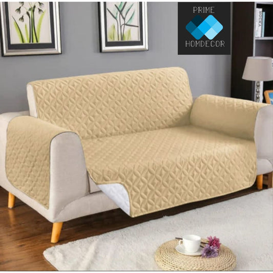 Ultrasonically Punched Quilted Microfiber Sofa Protector - Skin Golden