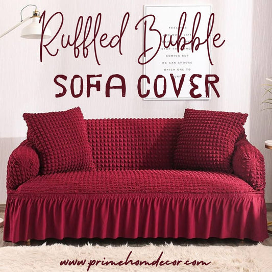 Persian Sofa Covers- Lycra Ruffled Bubble